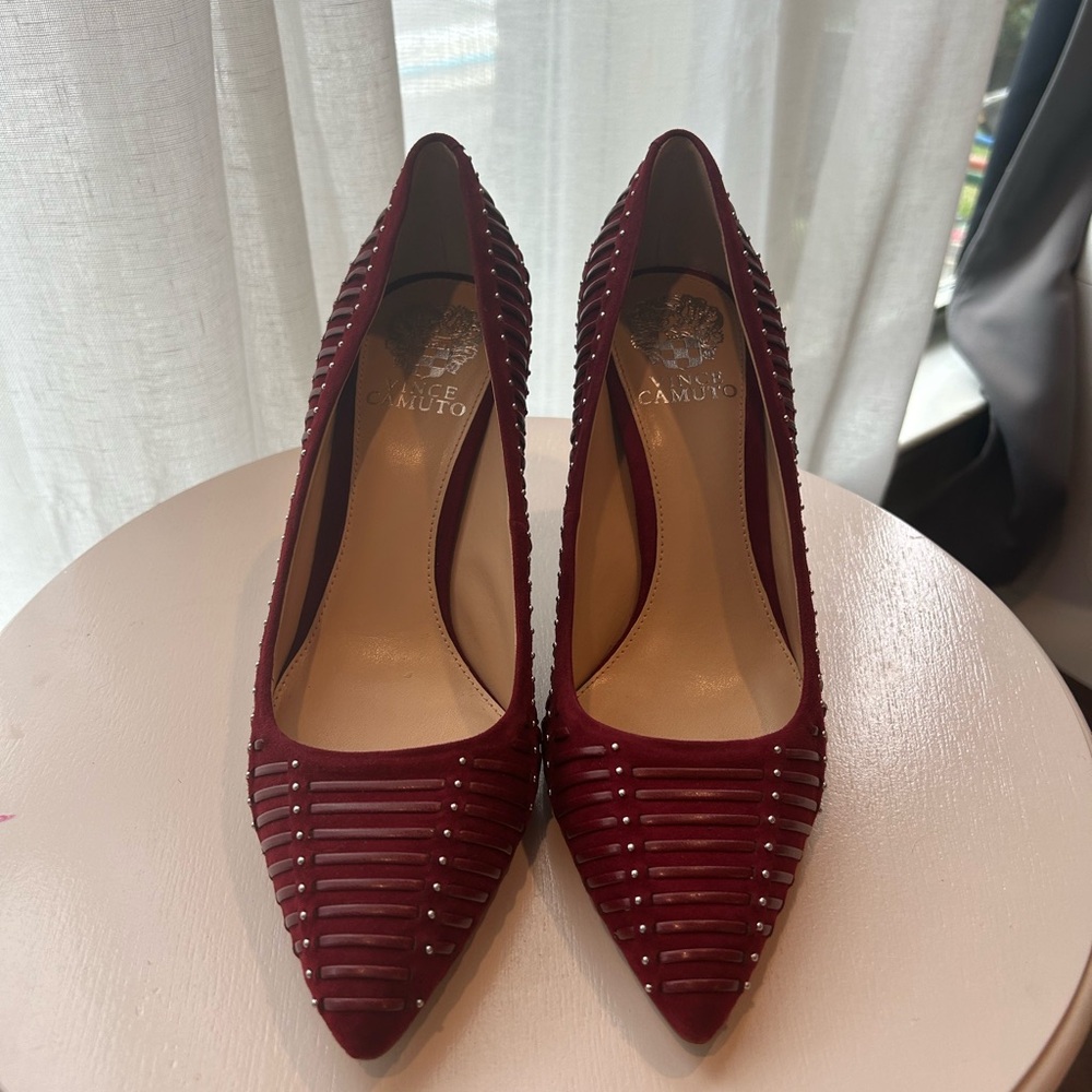 Vince Camuto red suede sexy heels
